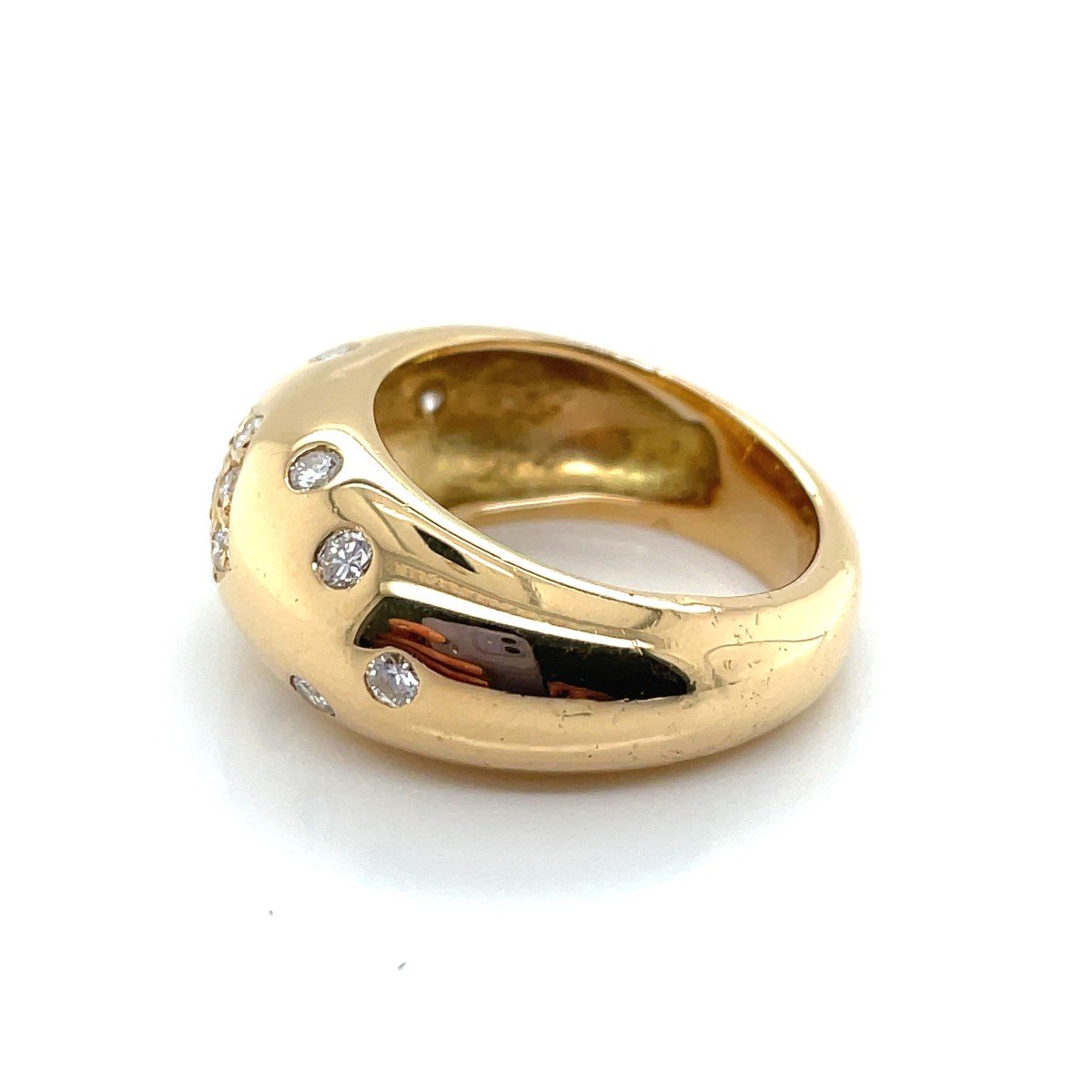 Yellow Gold Diamond Bangle Ring-photo-2