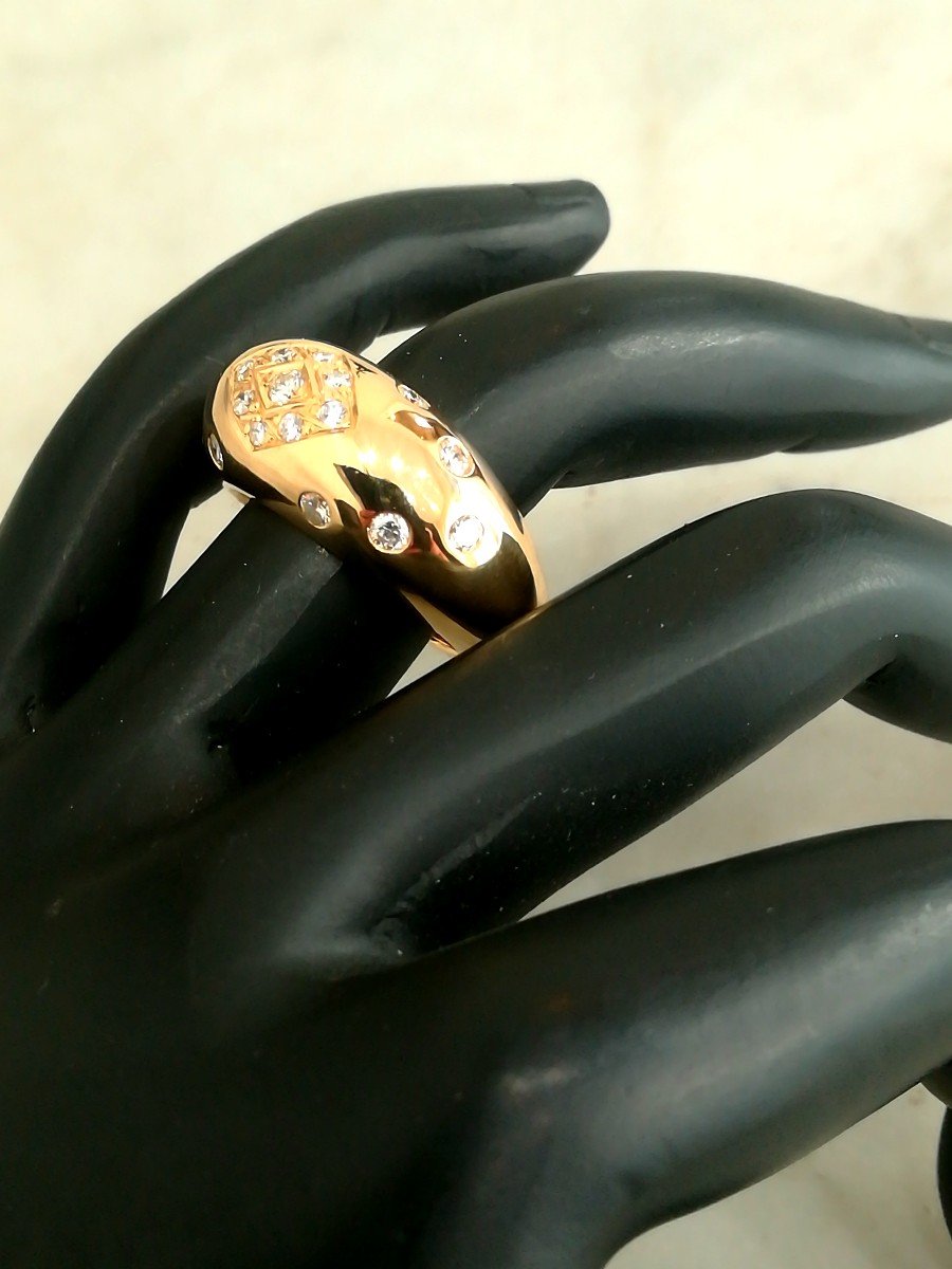 Yellow Gold Diamond Bangle Ring-photo-1