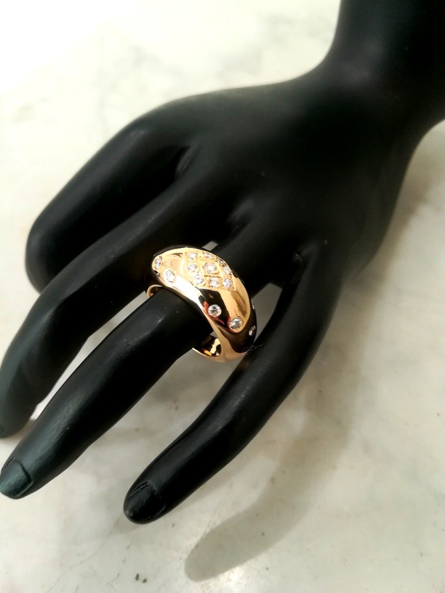 Yellow Gold Diamond Bangle Ring-photo-2