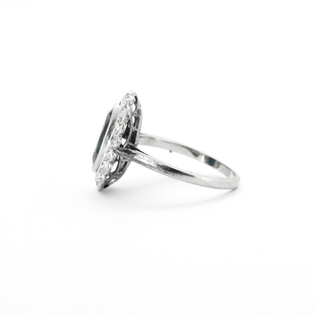 Bague Pompadour Art-déco Saphir Diamants-photo-3