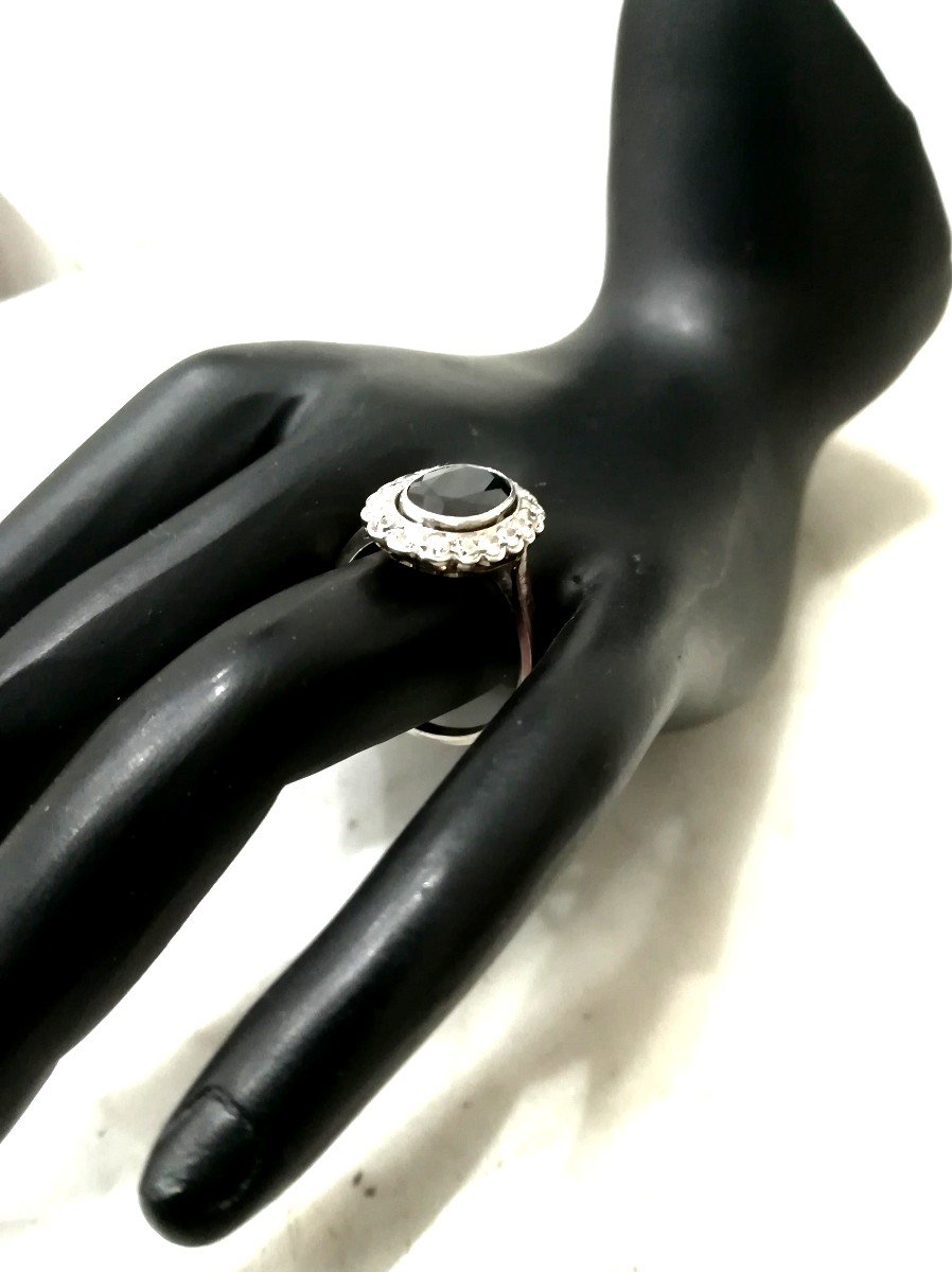 Bague Pompadour Art-déco Saphir Diamants-photo-2