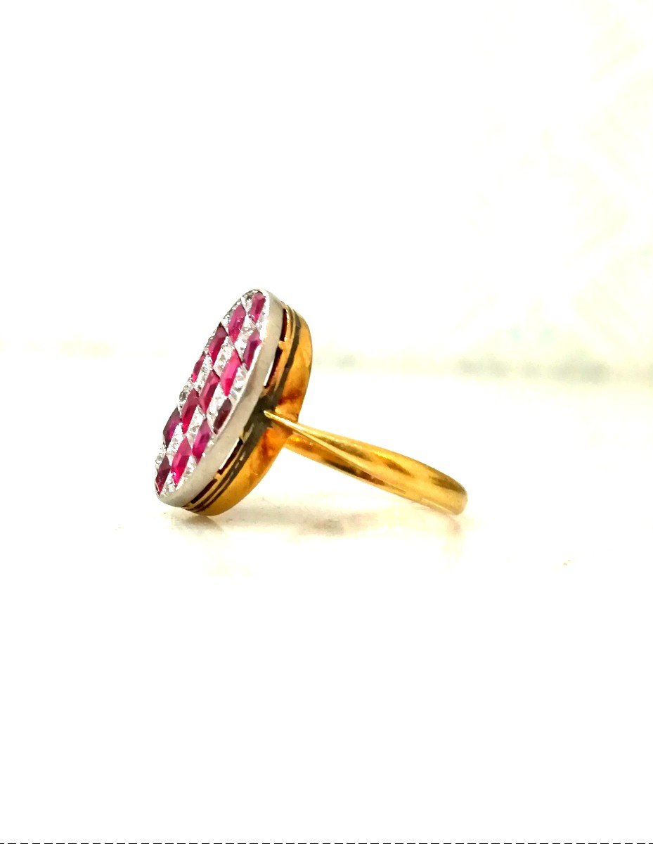 Art Deco Harlequin Diamond Ring-photo-2