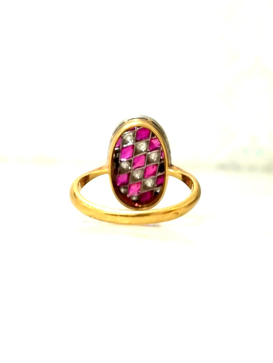 Art Deco Harlequin Diamond Ring-photo-3