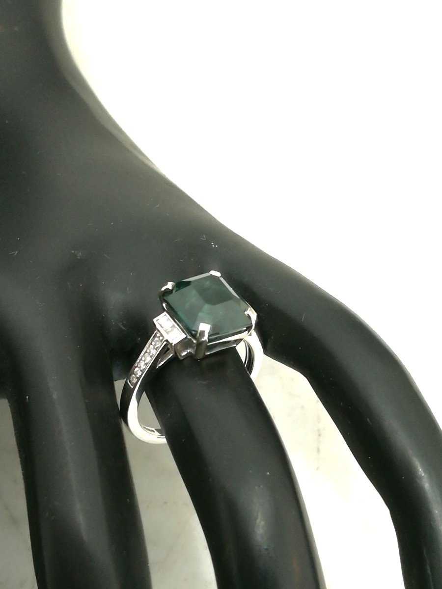 Bague Saphir Vert-photo-4