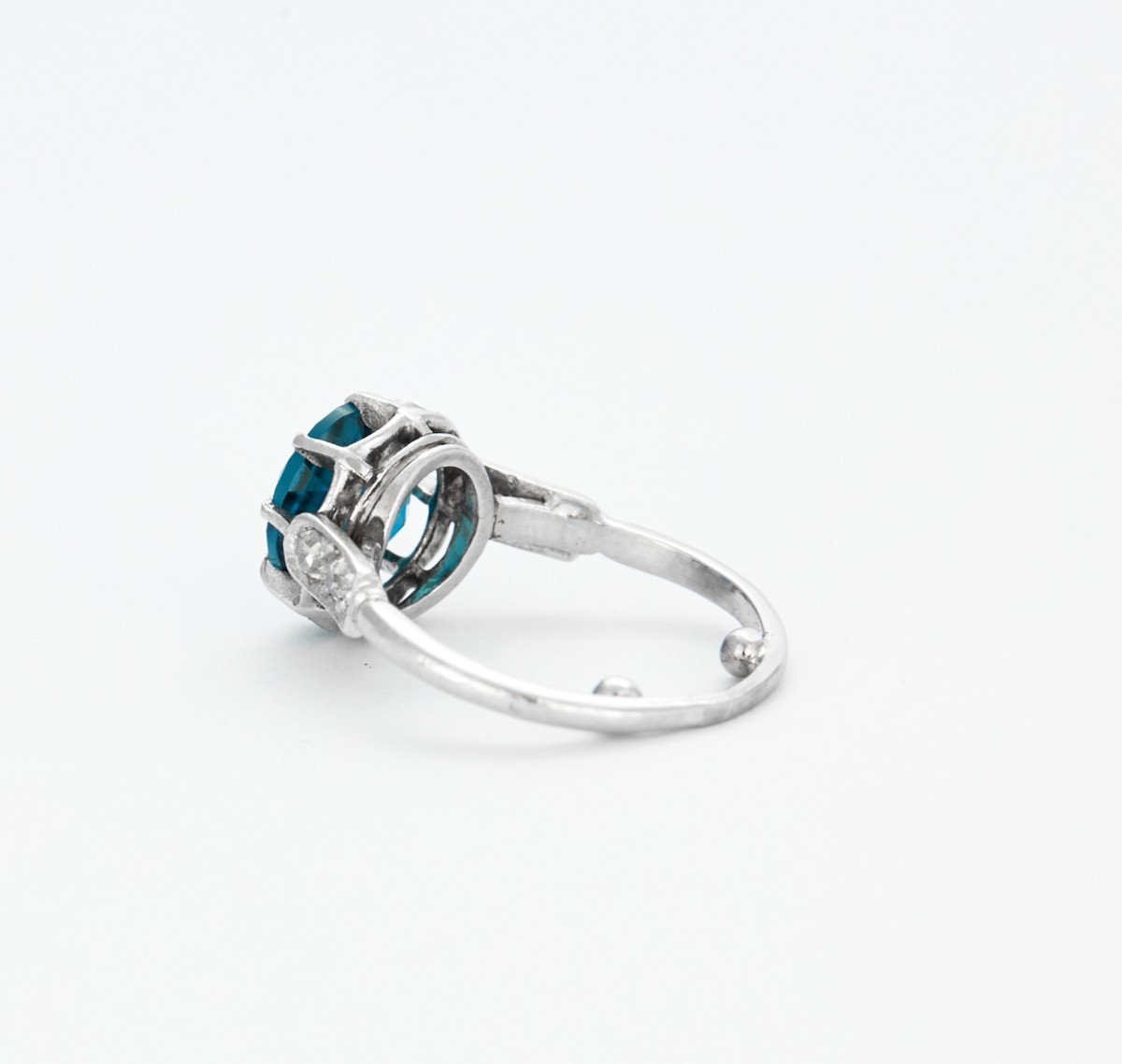 Blue London Topaz White Gold Ring-photo-4