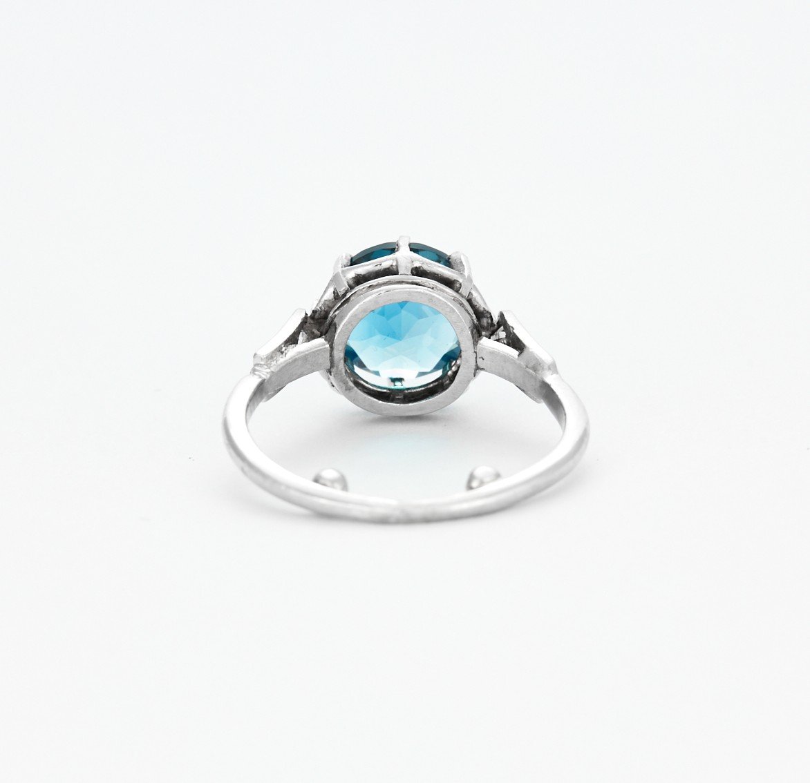 Blue London Topaz White Gold Ring-photo-1