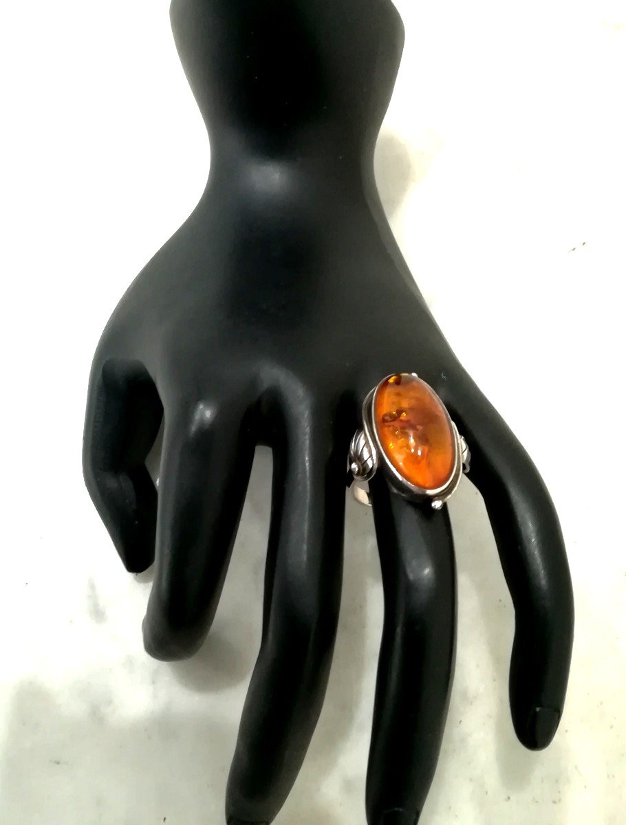 Silver Amber Ring-photo-3