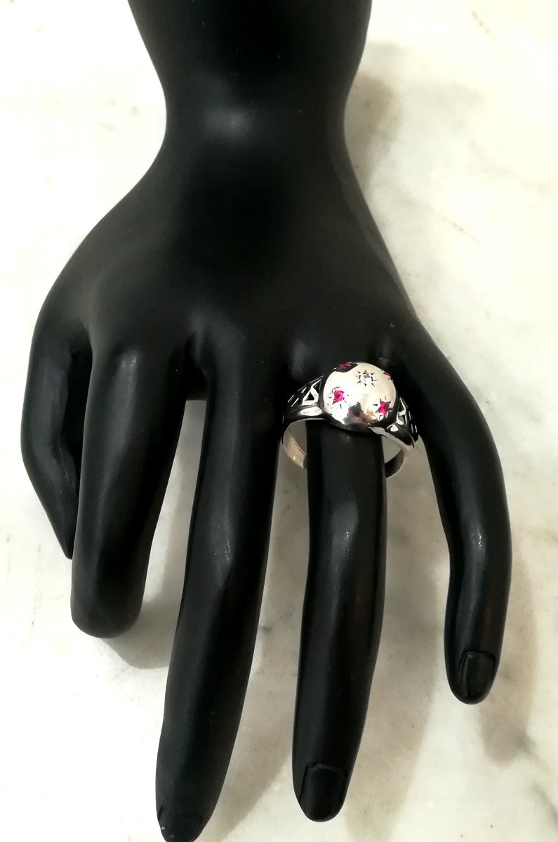 Bague Boule Vintage Argent-photo-4