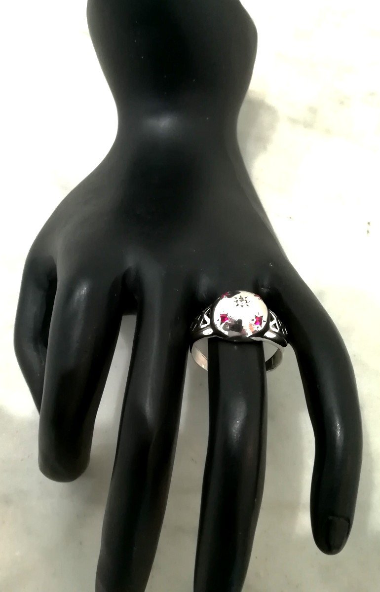 Bague Boule Vintage Argent-photo-2