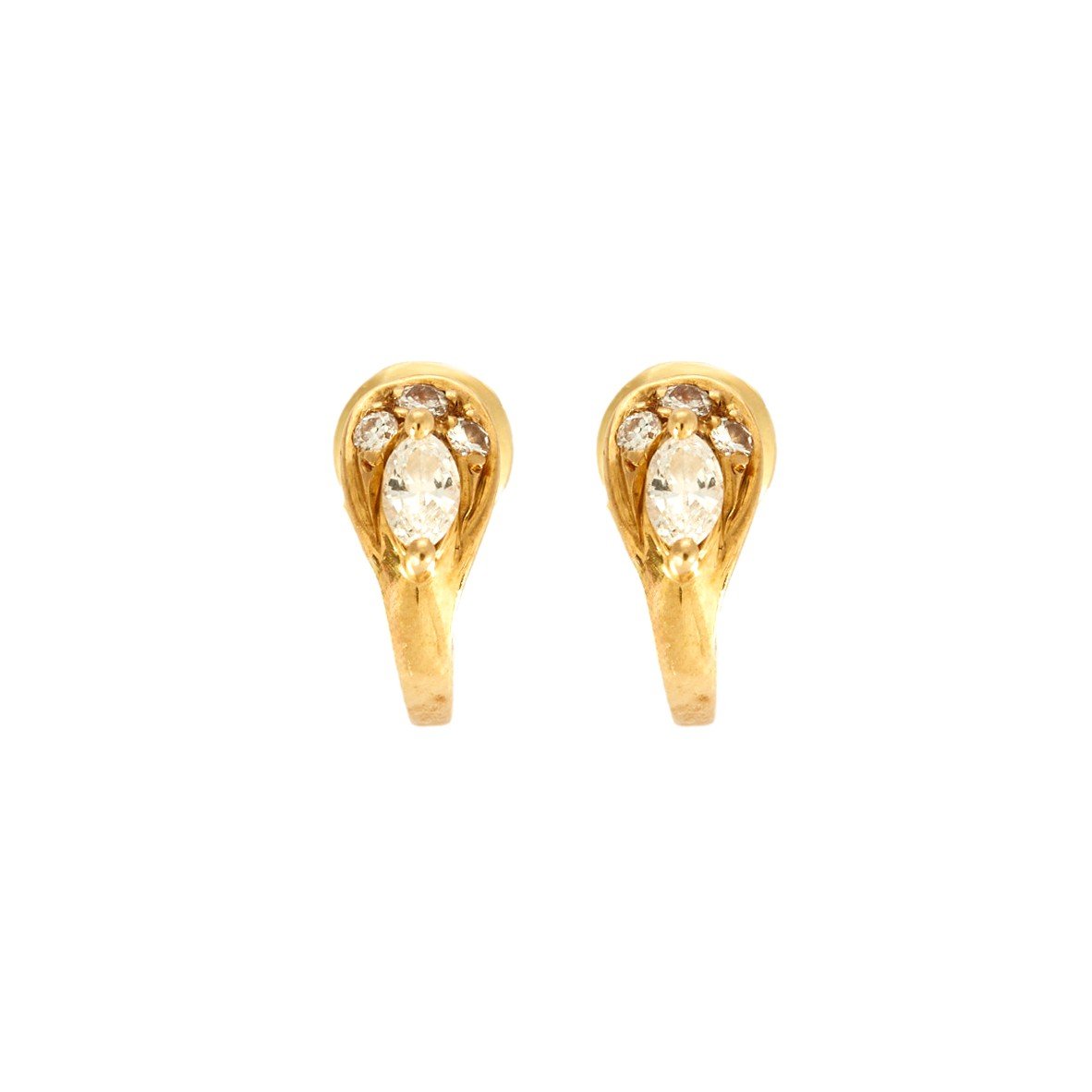 Boucles D Oreille Demi Créoles Diamants