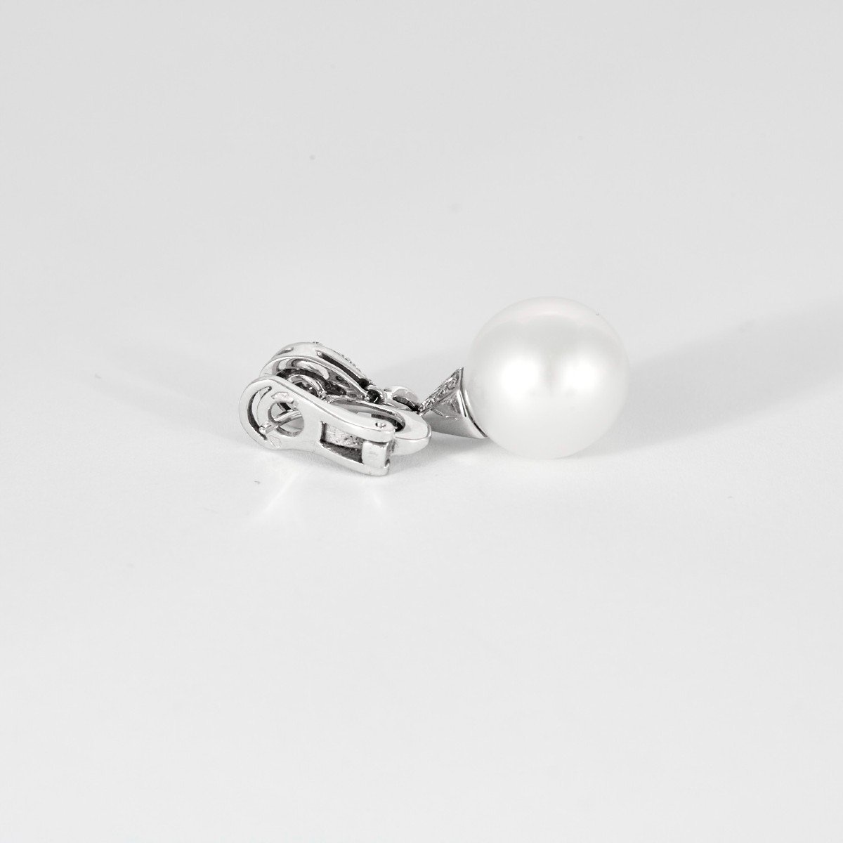 Pearl Diamond Dangle Earrings-photo-3