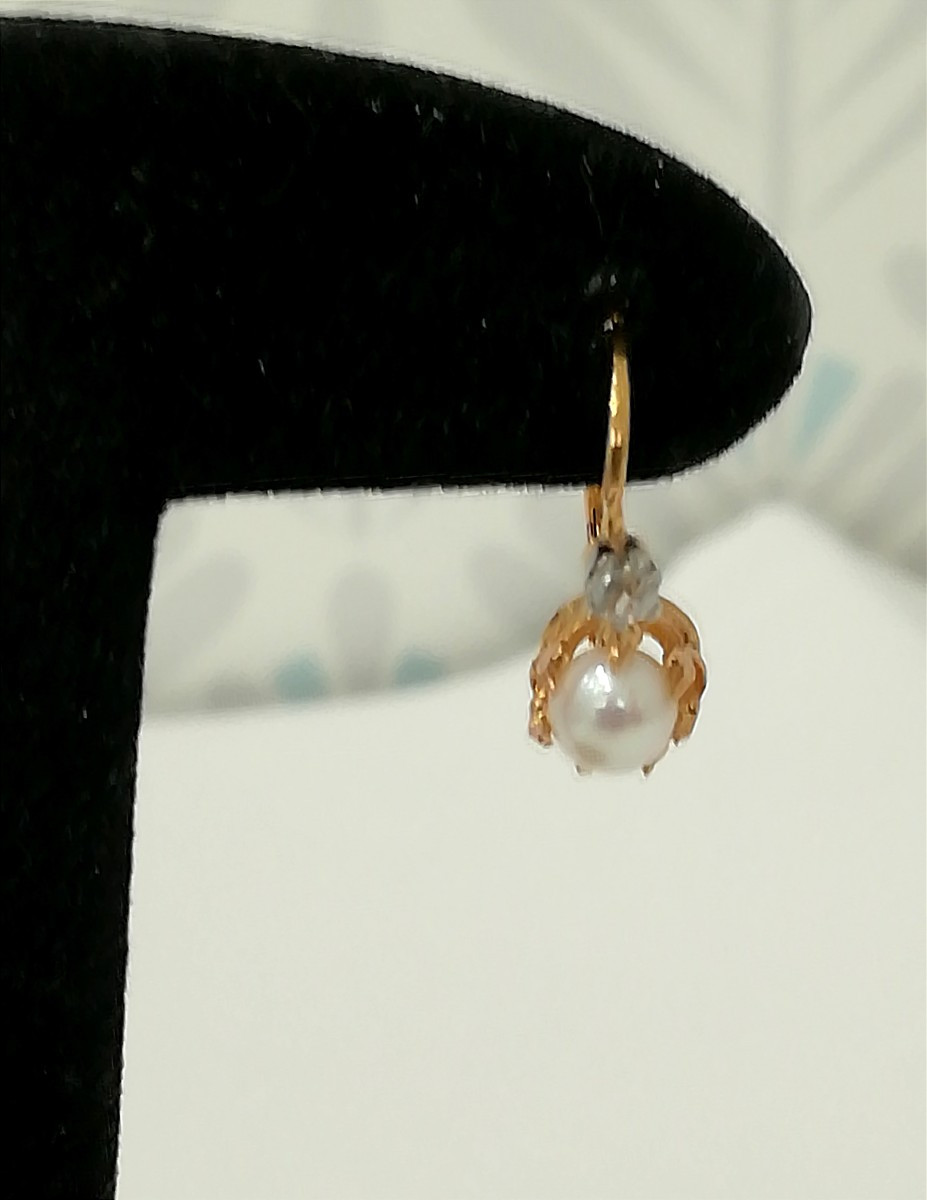 Antique Yellow Gold Sleeper Earrings-photo-2