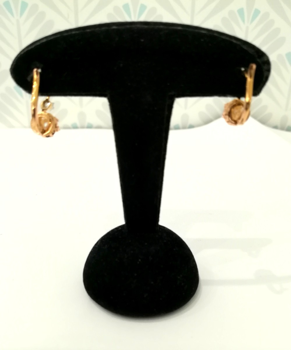 Antique Yellow Gold Sleeper Earrings-photo-3
