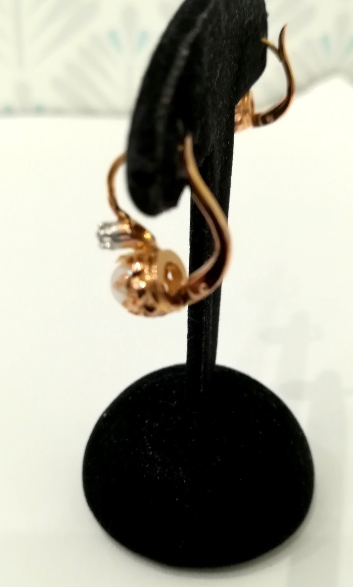 Antique Yellow Gold Sleeper Earrings-photo-4