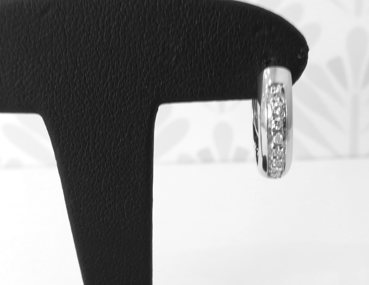 White Gold Diamond Hoop Earrings-photo-1