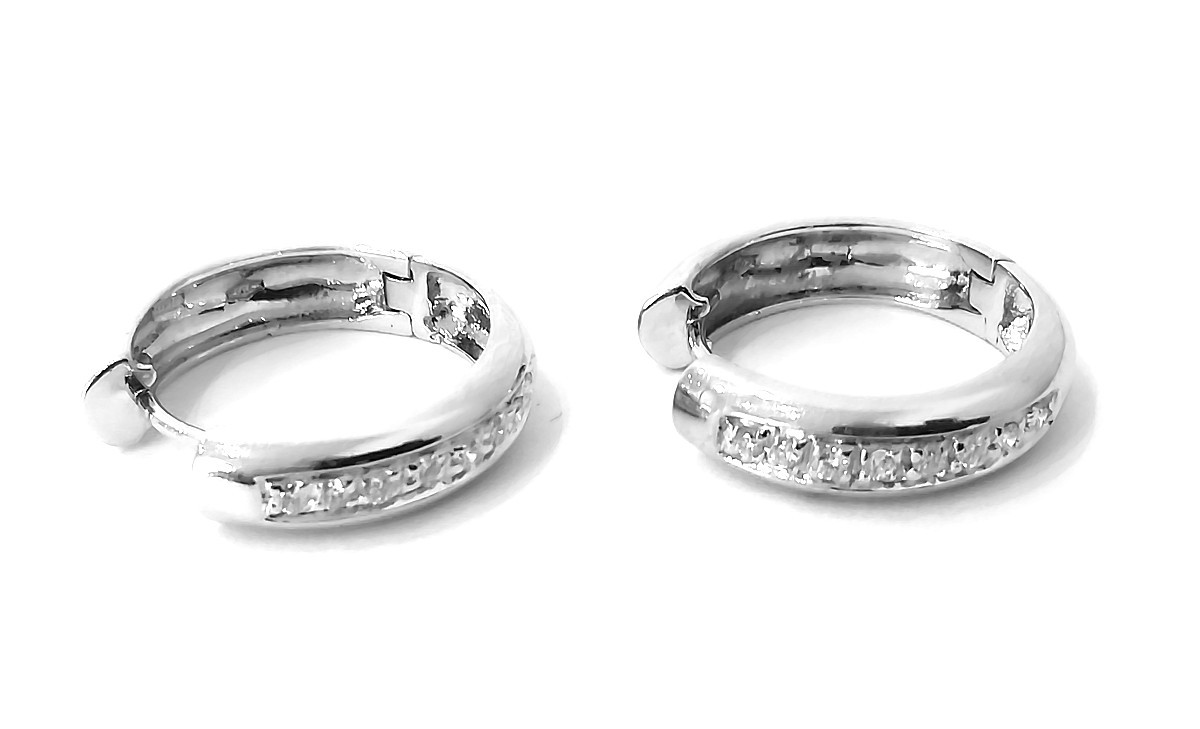 White Gold Diamond Hoop Earrings