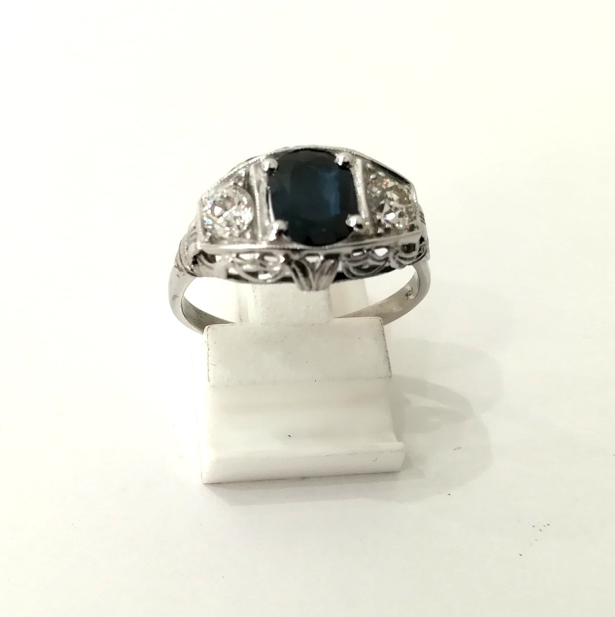 Bague Art Déco Saphir Diamants-photo-3