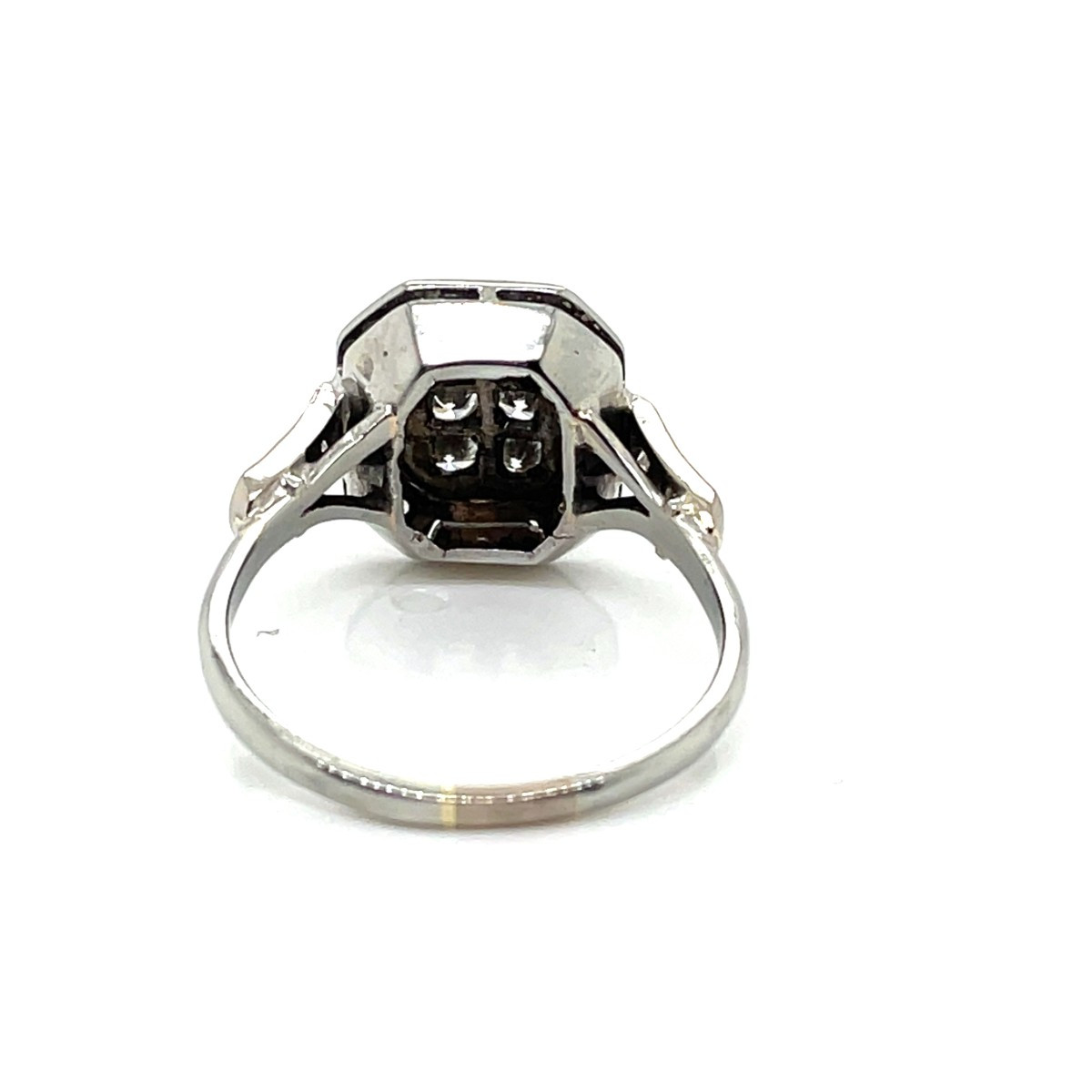 Art Deco Platinum Diamond Ring-photo-3