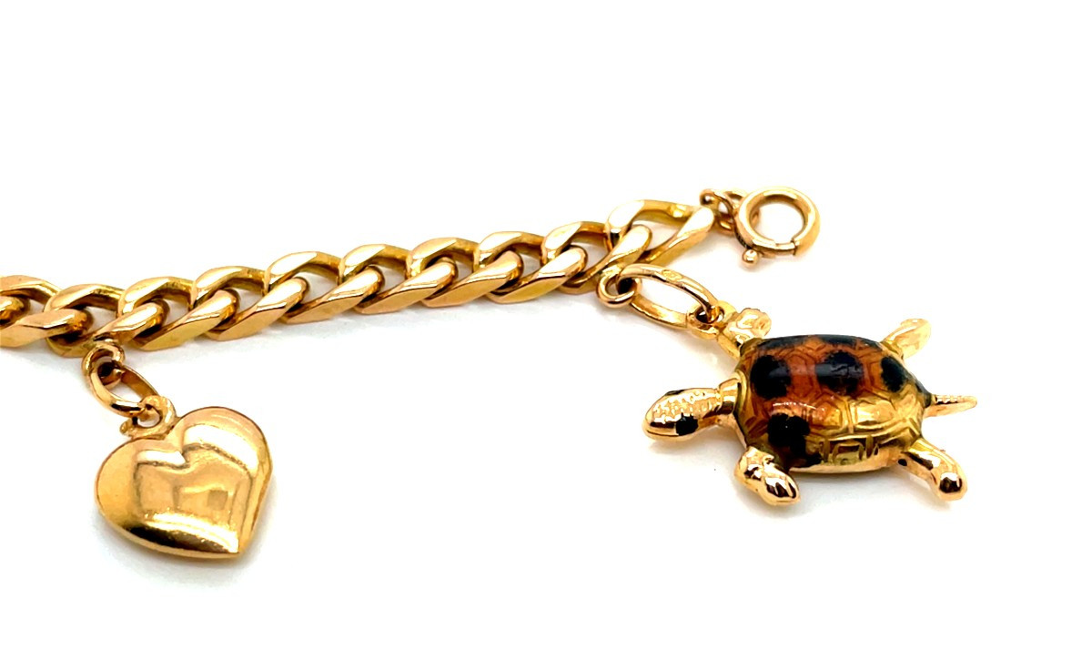 Yellow Gold Charm Bracelet-photo-2