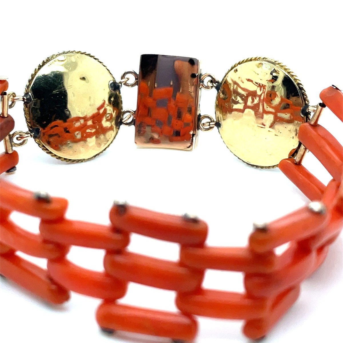 2 Coral Cameo Bracelet 19th Century-photo-4