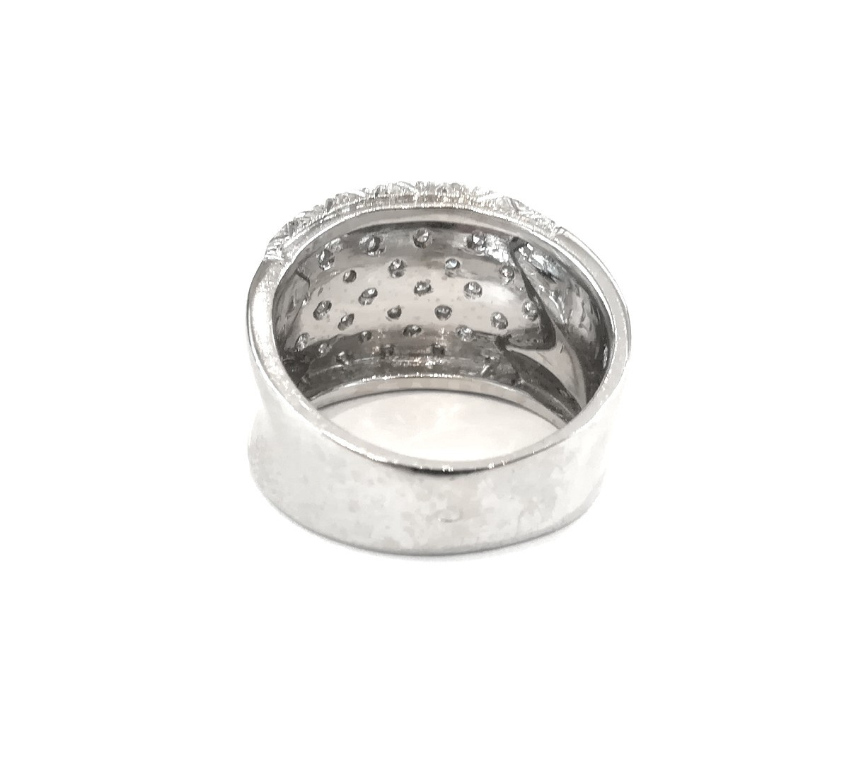 Bague Bandeau Diamants Or Blanc-photo-3