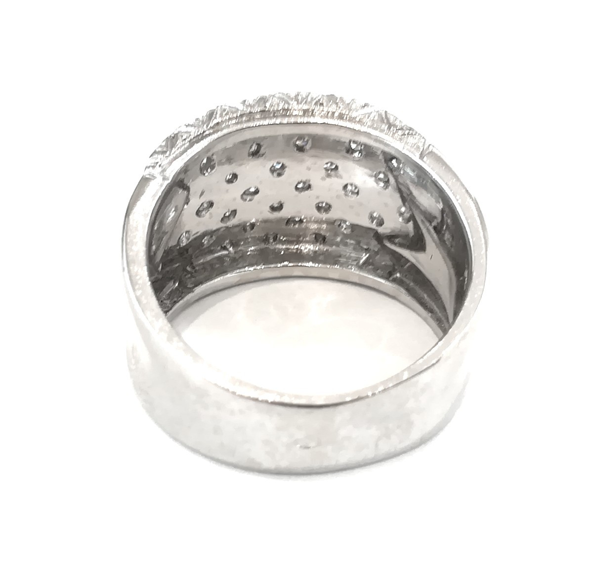 Bague Bandeau Diamants Or Blanc-photo-2