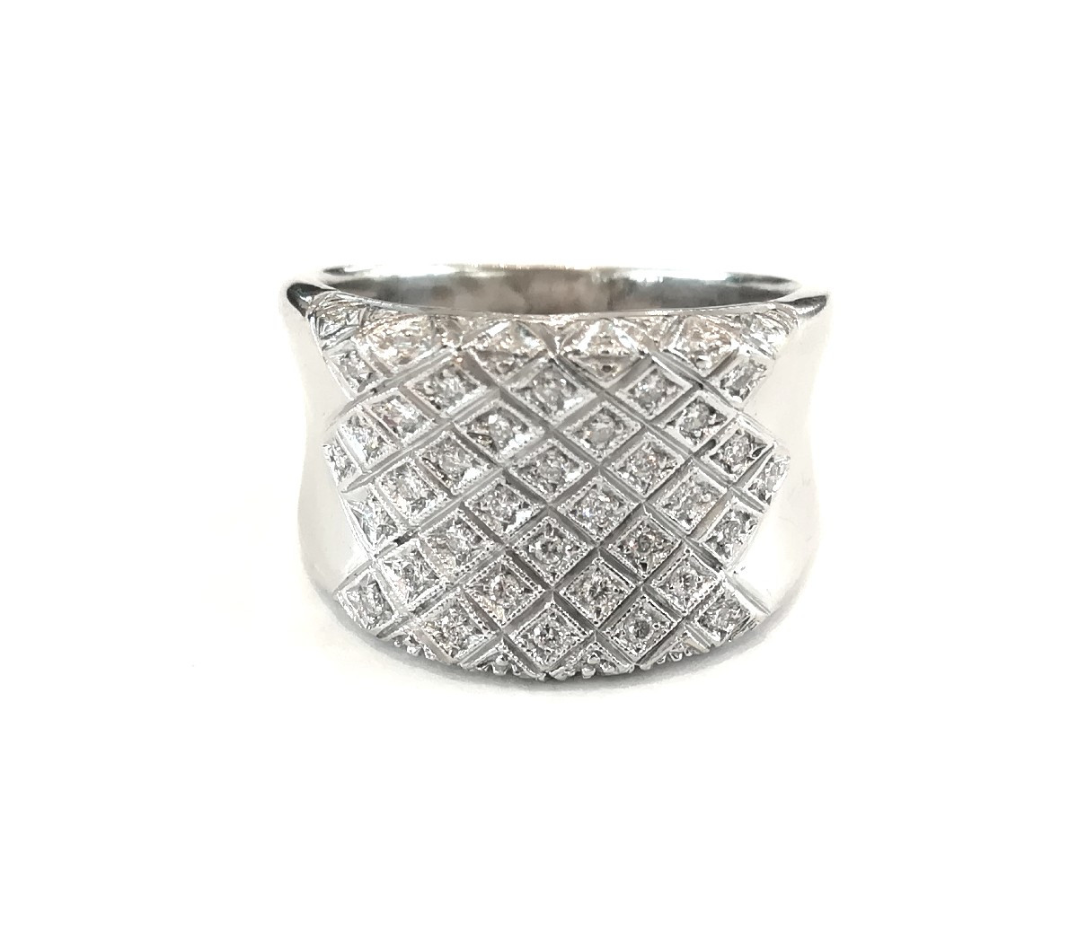 Bague Bandeau Diamants Or Blanc