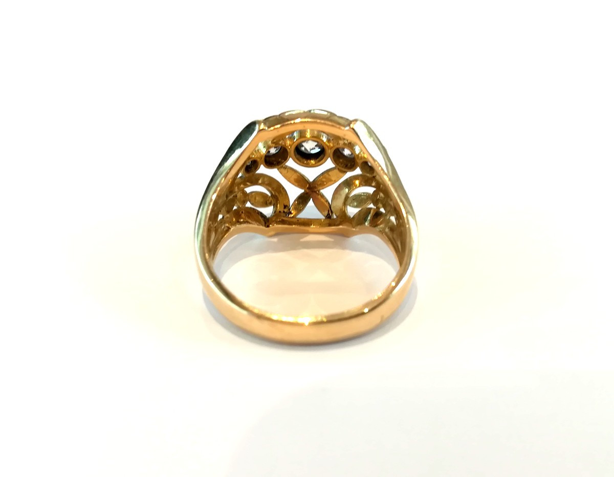 Bague Jonc Ancienne Diamants -photo-3