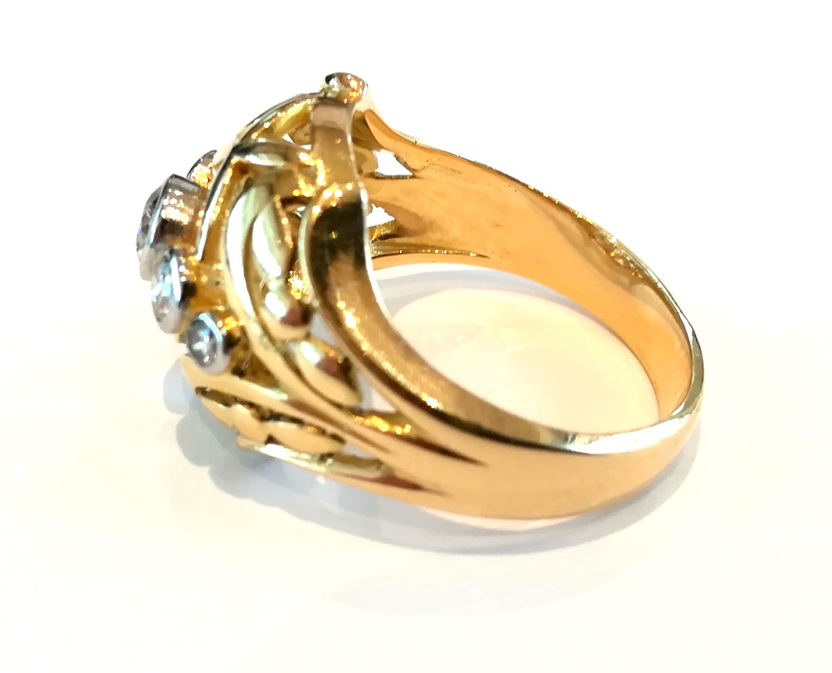Bague Jonc Ancienne Diamants -photo-1