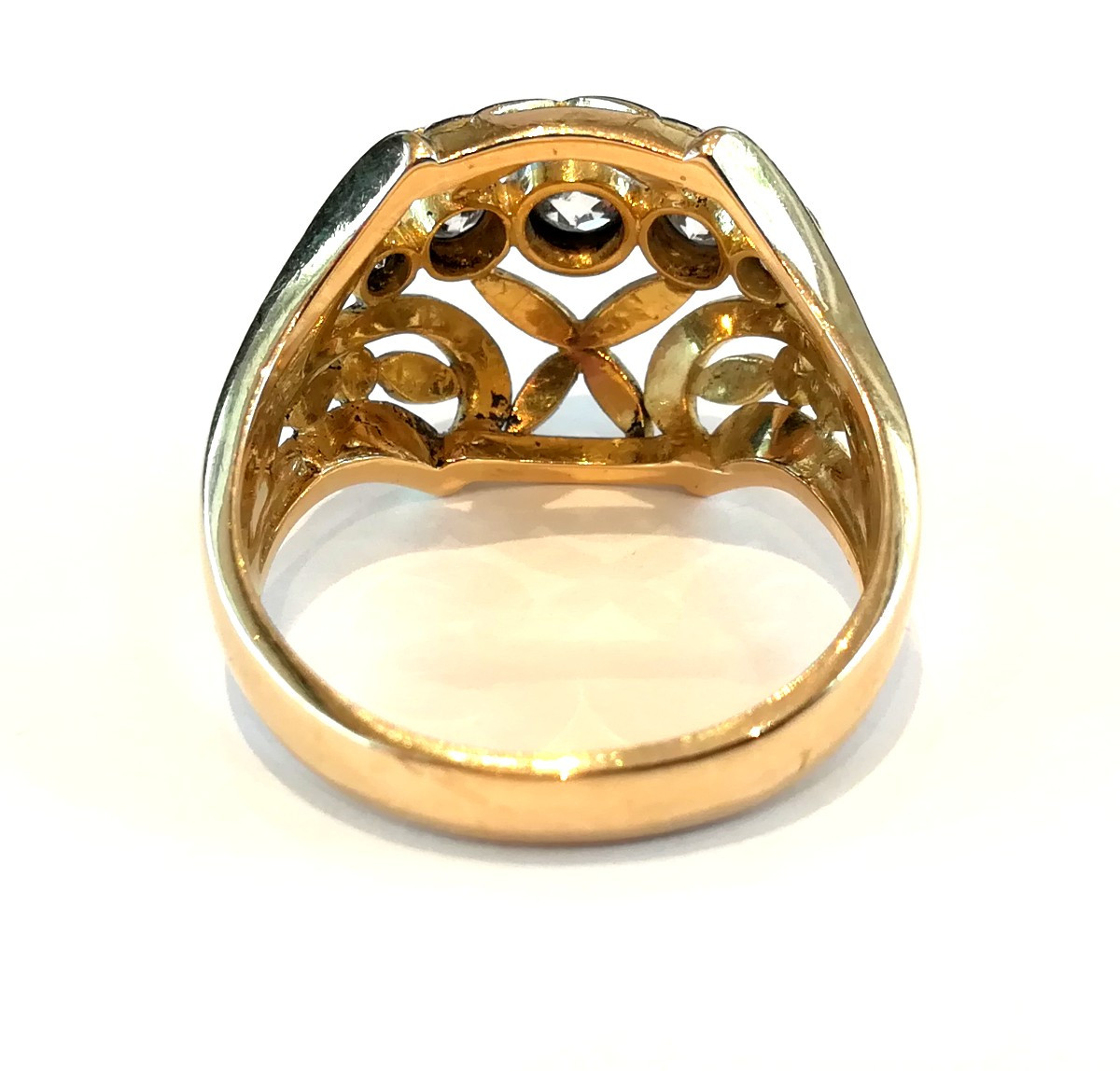 Bague Jonc Ancienne Diamants -photo-2