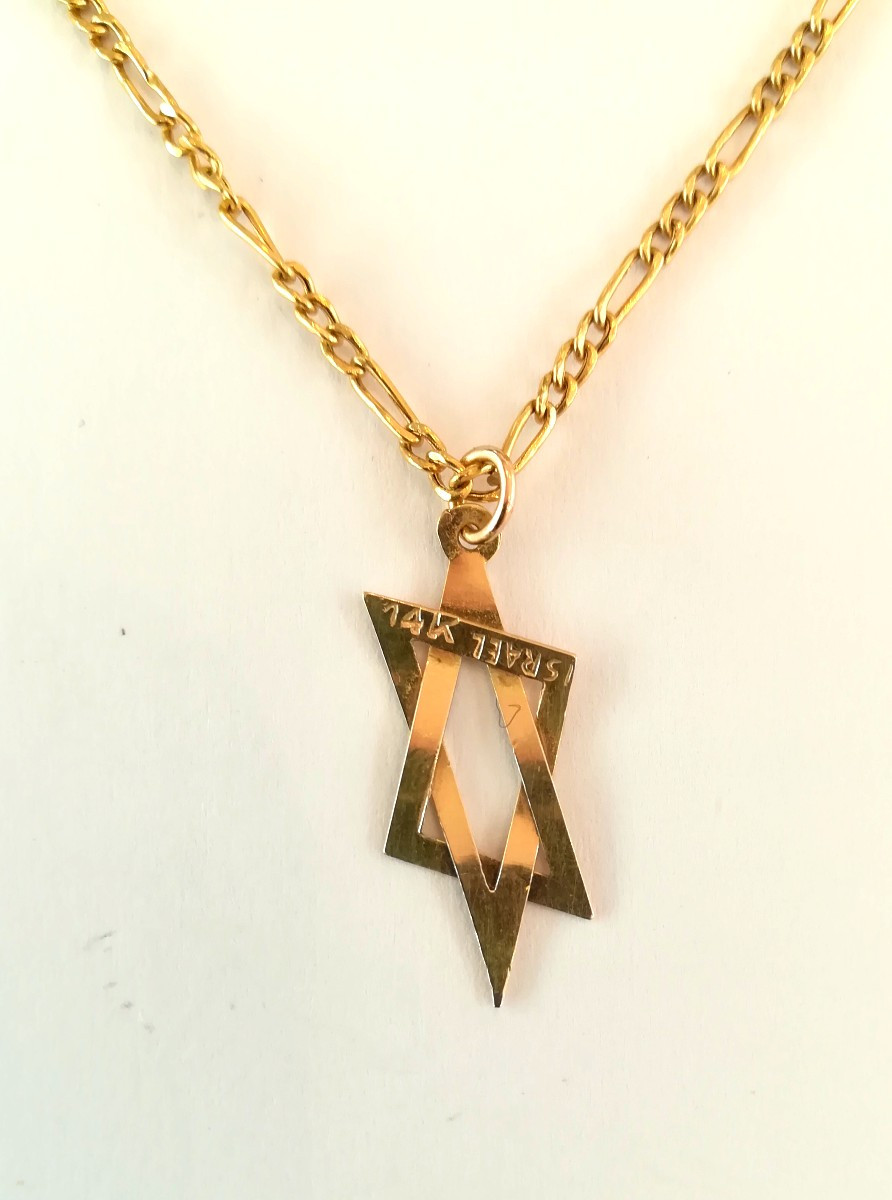 Rose Gold Star Of David And Its Chain-photo-3