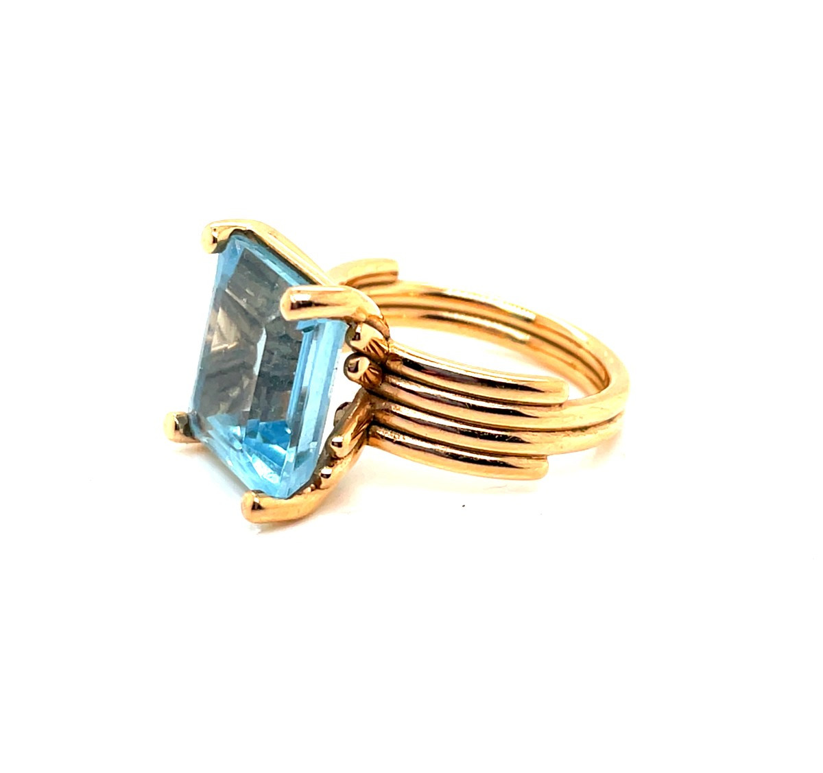Rose Gold Aquamarine Ring-photo-2