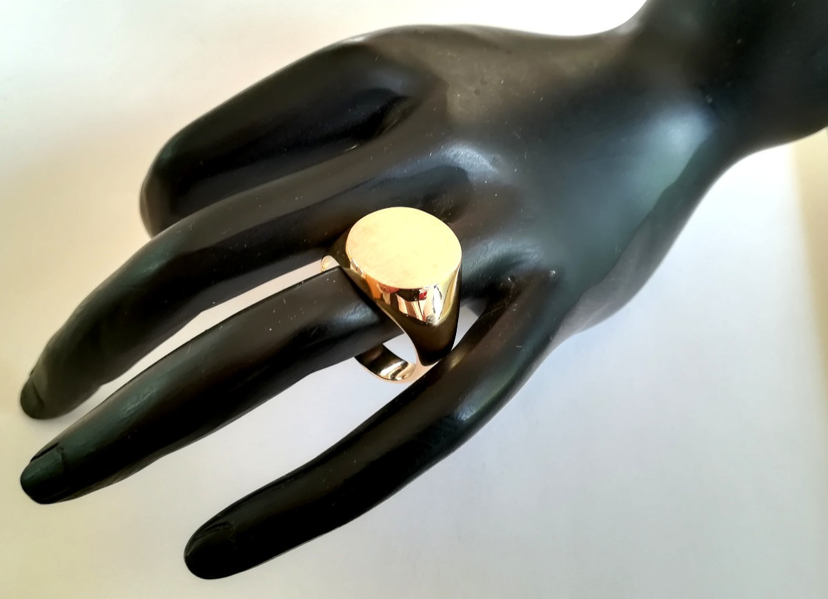 Yellow Gold Signet Ring-photo-4
