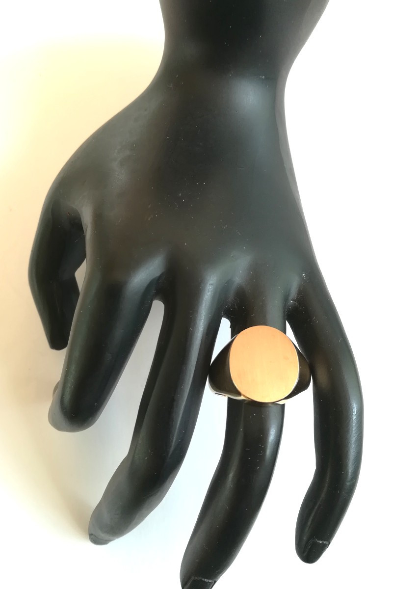 Yellow Gold Signet Ring-photo-1