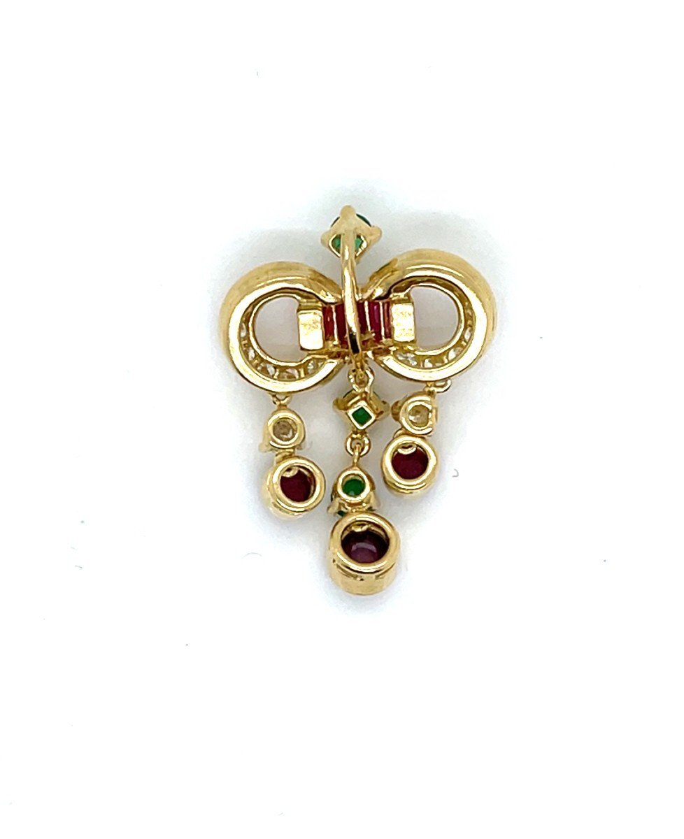 Ruby, Emerald, And Diamond Pendant-photo-2