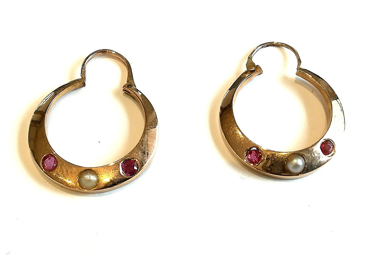 Antique Rose Gold Hoop Earrings