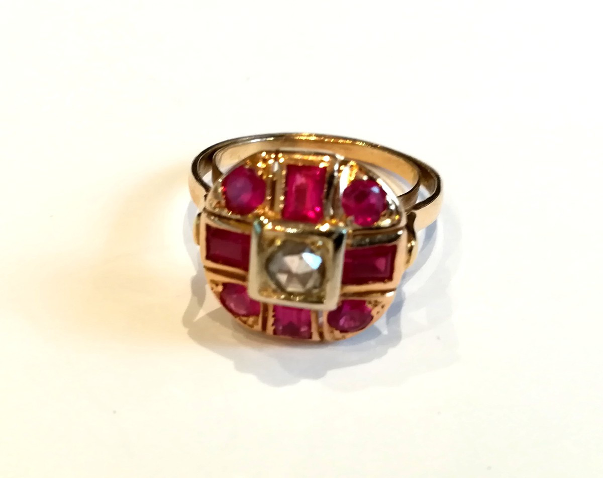 Antique Two-tone Gold Diamond Ring