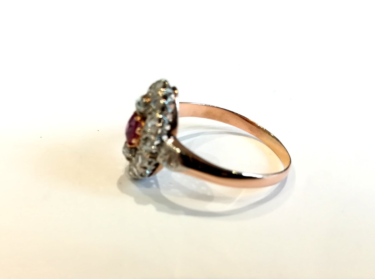 Antique Marquise Ring With Ruby And Diamonds-photo-2