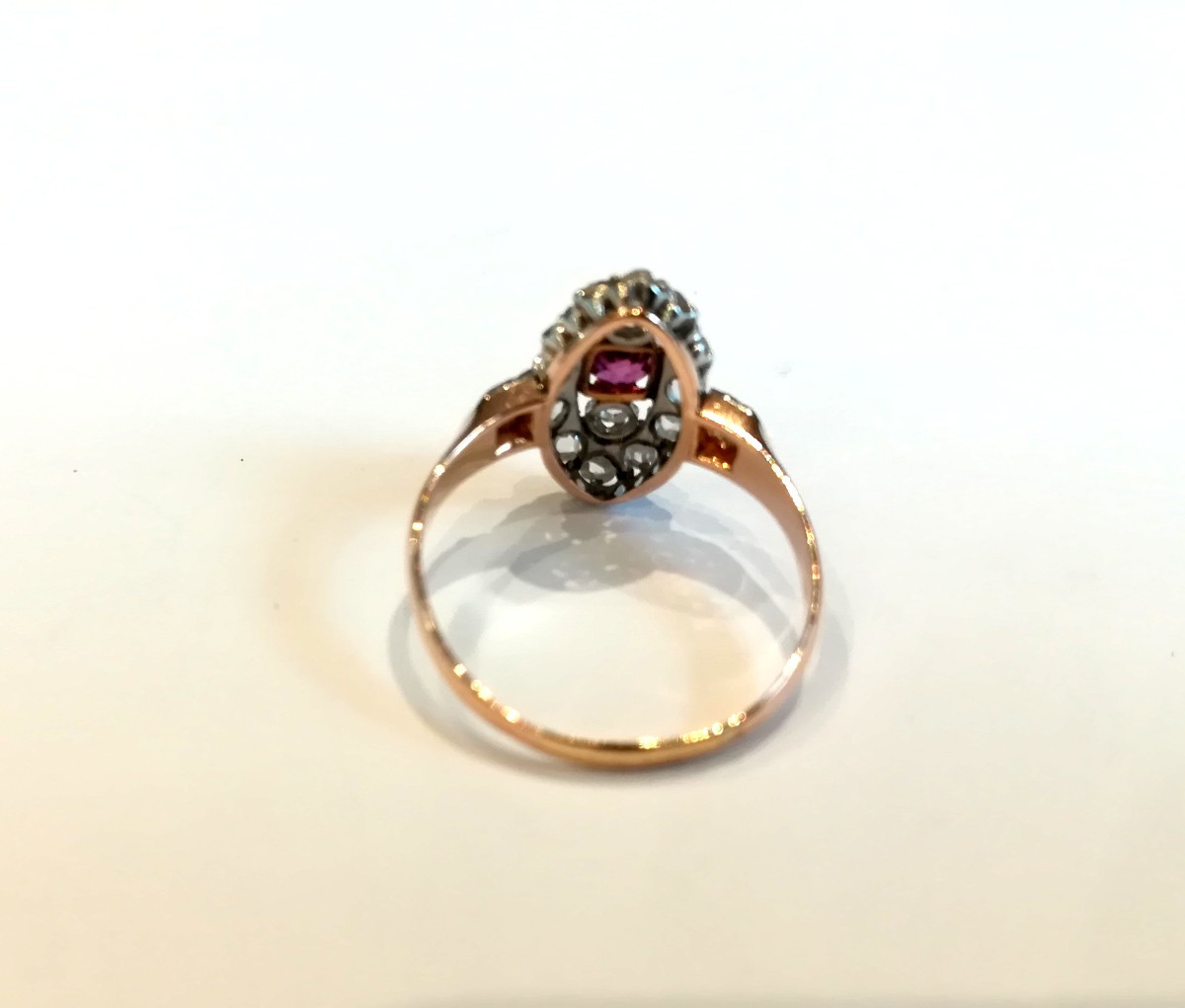 Antique Marquise Ring With Ruby And Diamonds-photo-3