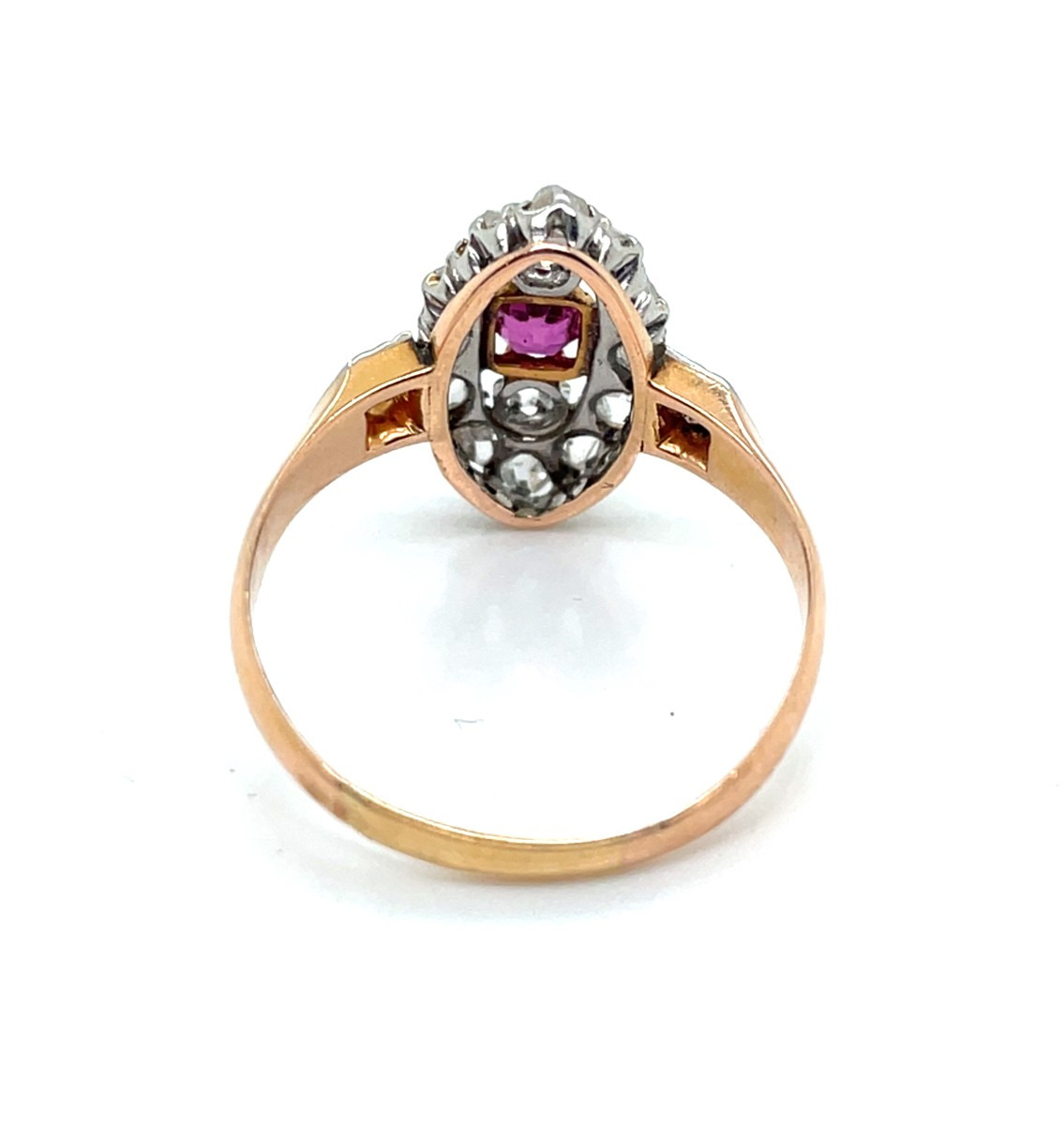 Antique Marquise Ring With Ruby And Diamonds-photo-3