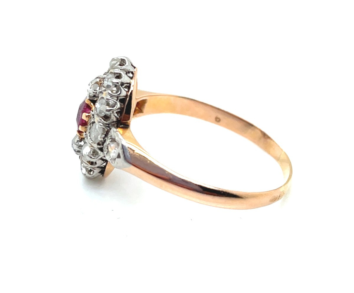 Antique Marquise Ring With Ruby And Diamonds-photo-4