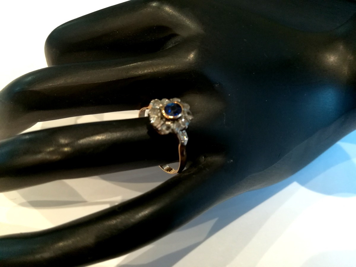 Antique Sapphire And Diamond Ring-photo-4