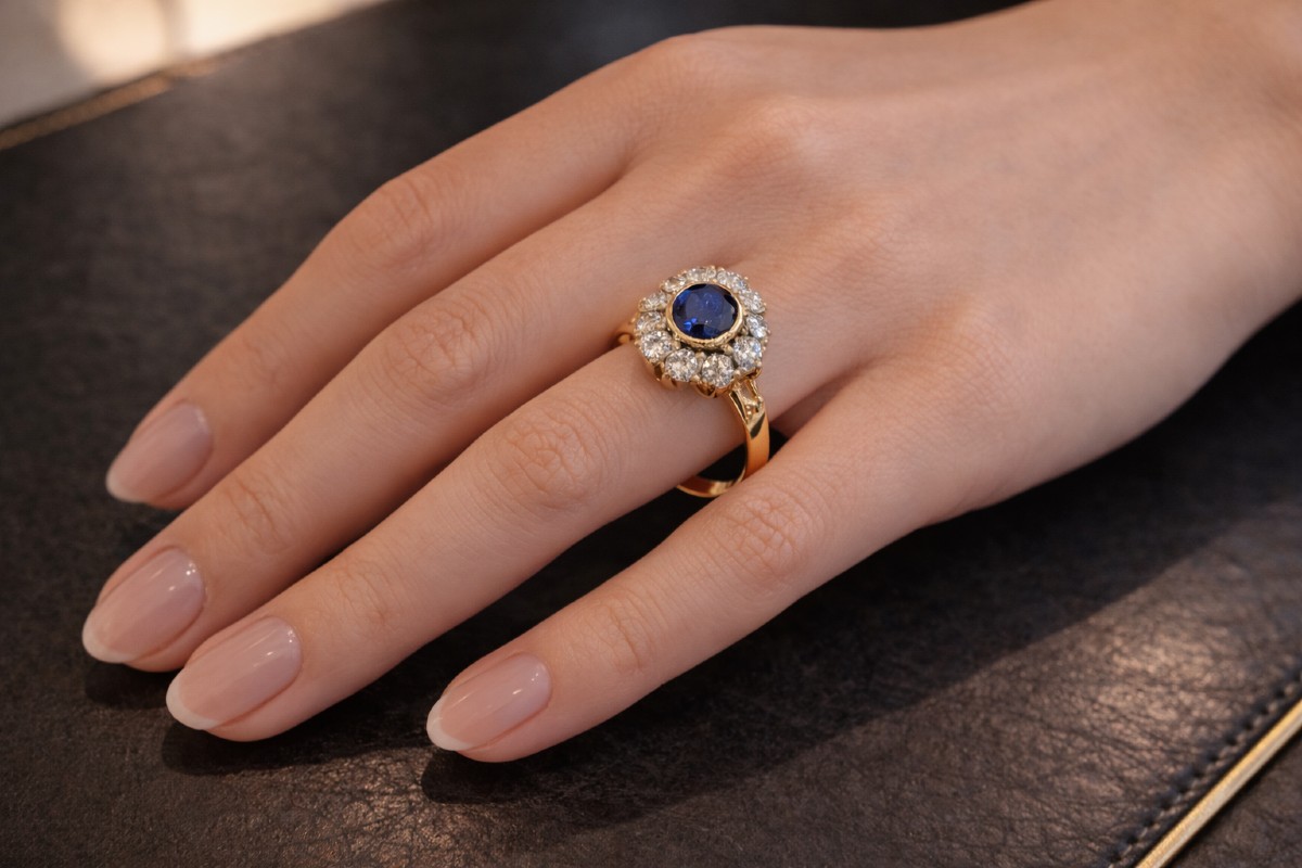 Antique Sapphire And Diamond Ring-photo-1