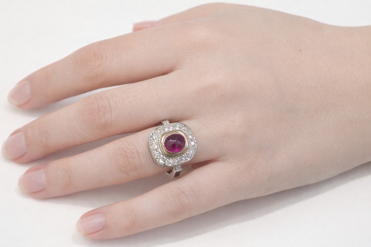 Bague Or Rubis Diamants-photo-1