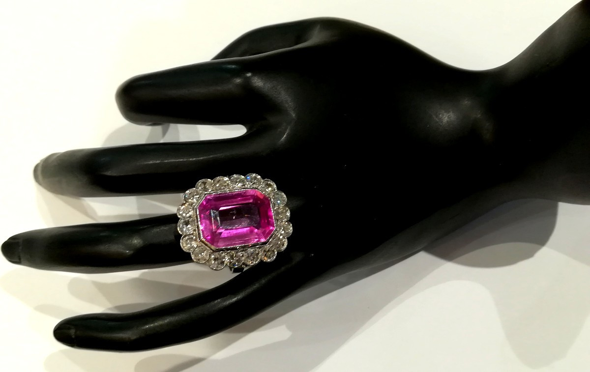 Bague Pompadour Art Déco Diamants-photo-4