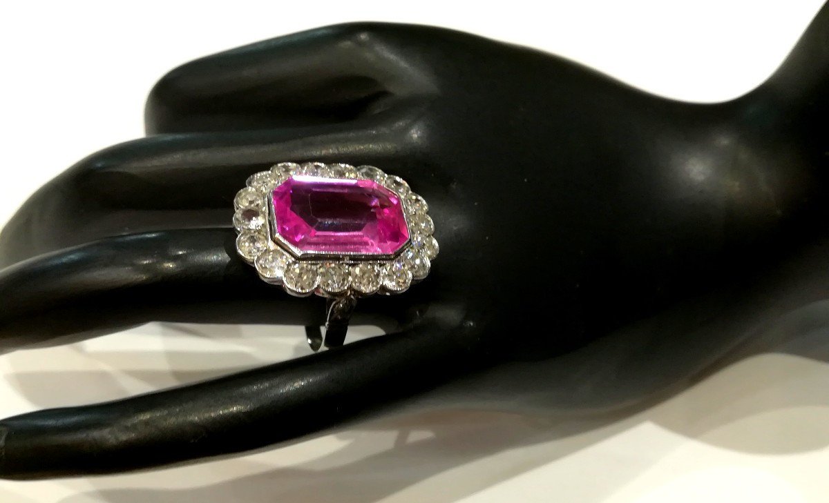 Bague Pompadour Art Déco Diamants-photo-1