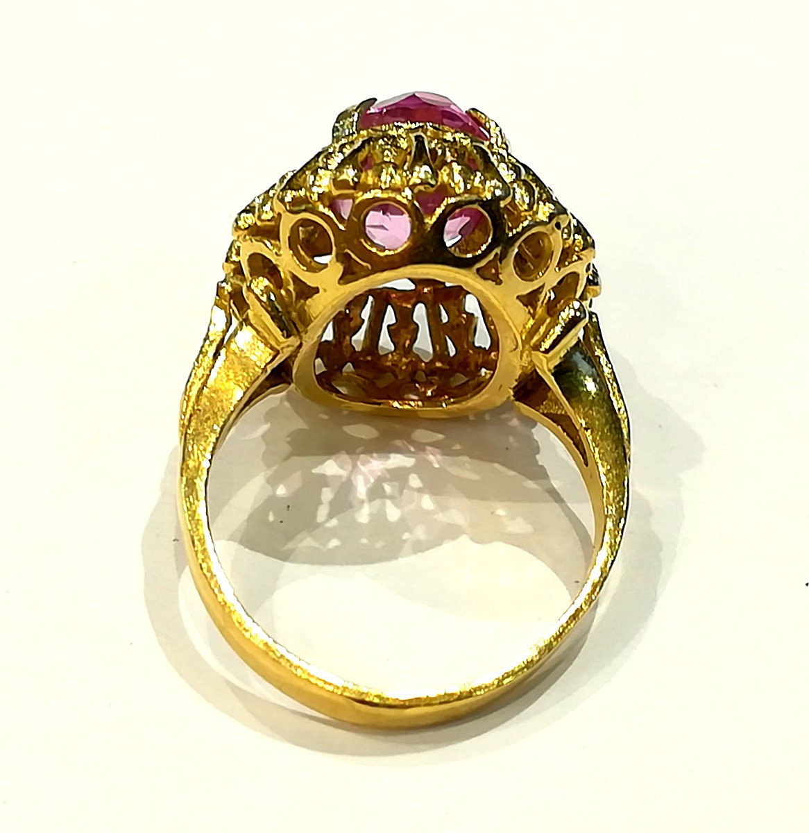 Vintage Yellow Gold Ring With Rose Stone-photo-3