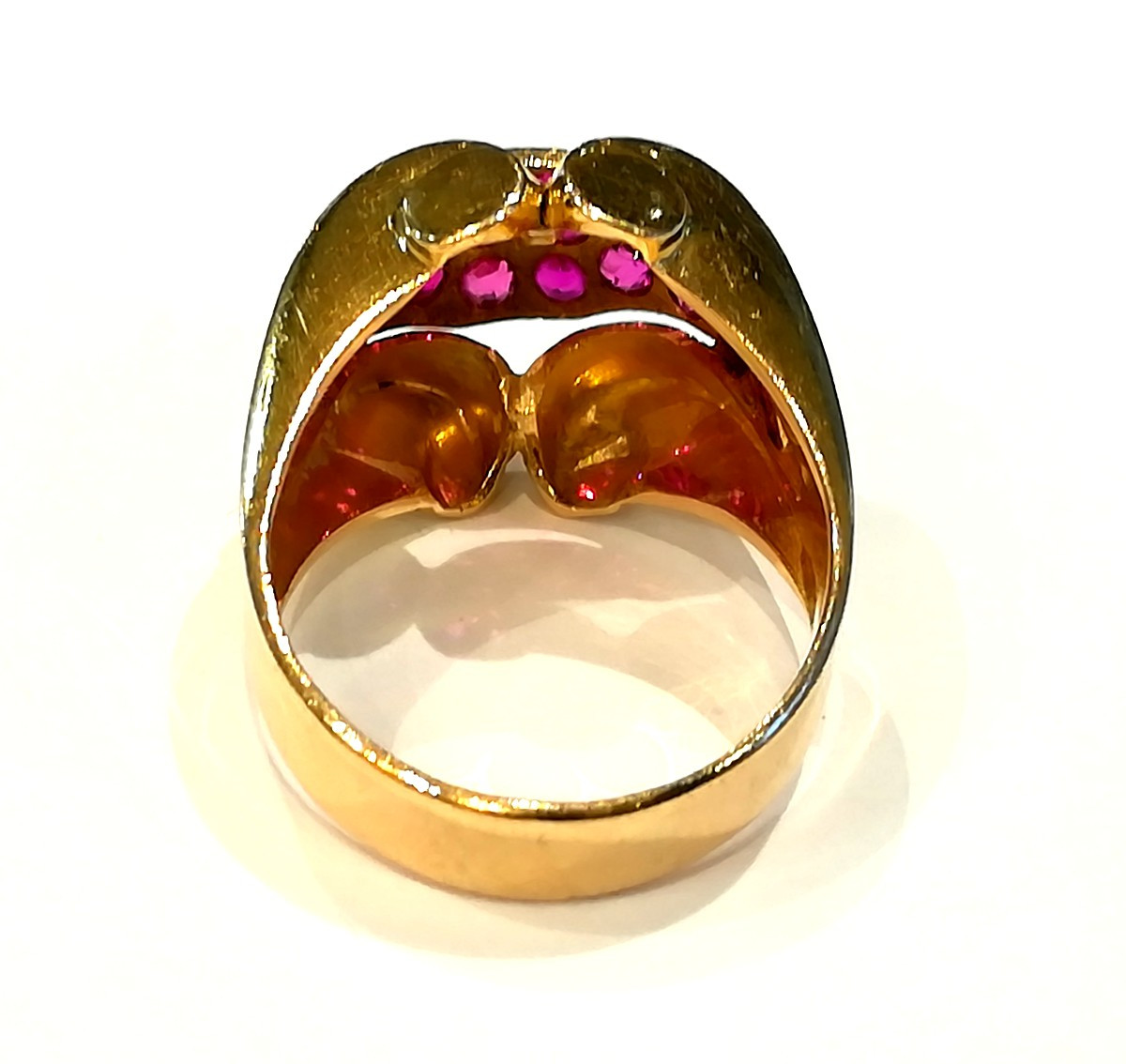 Bague Tank Or Rose Rubis-photo-3