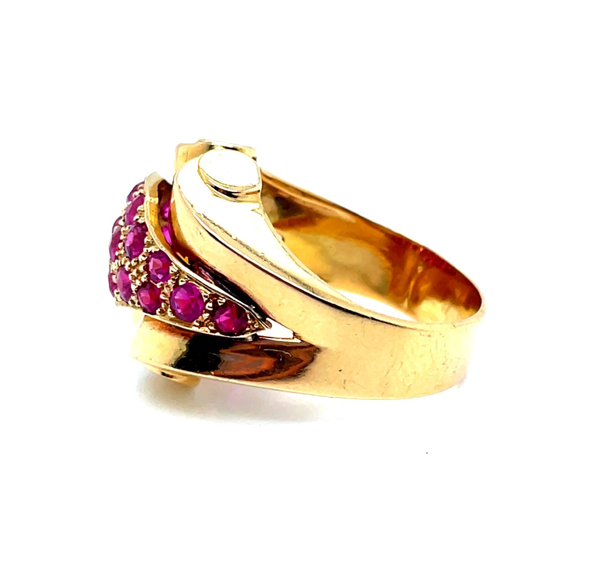 Bague Tank Or Rose Rubis-photo-2