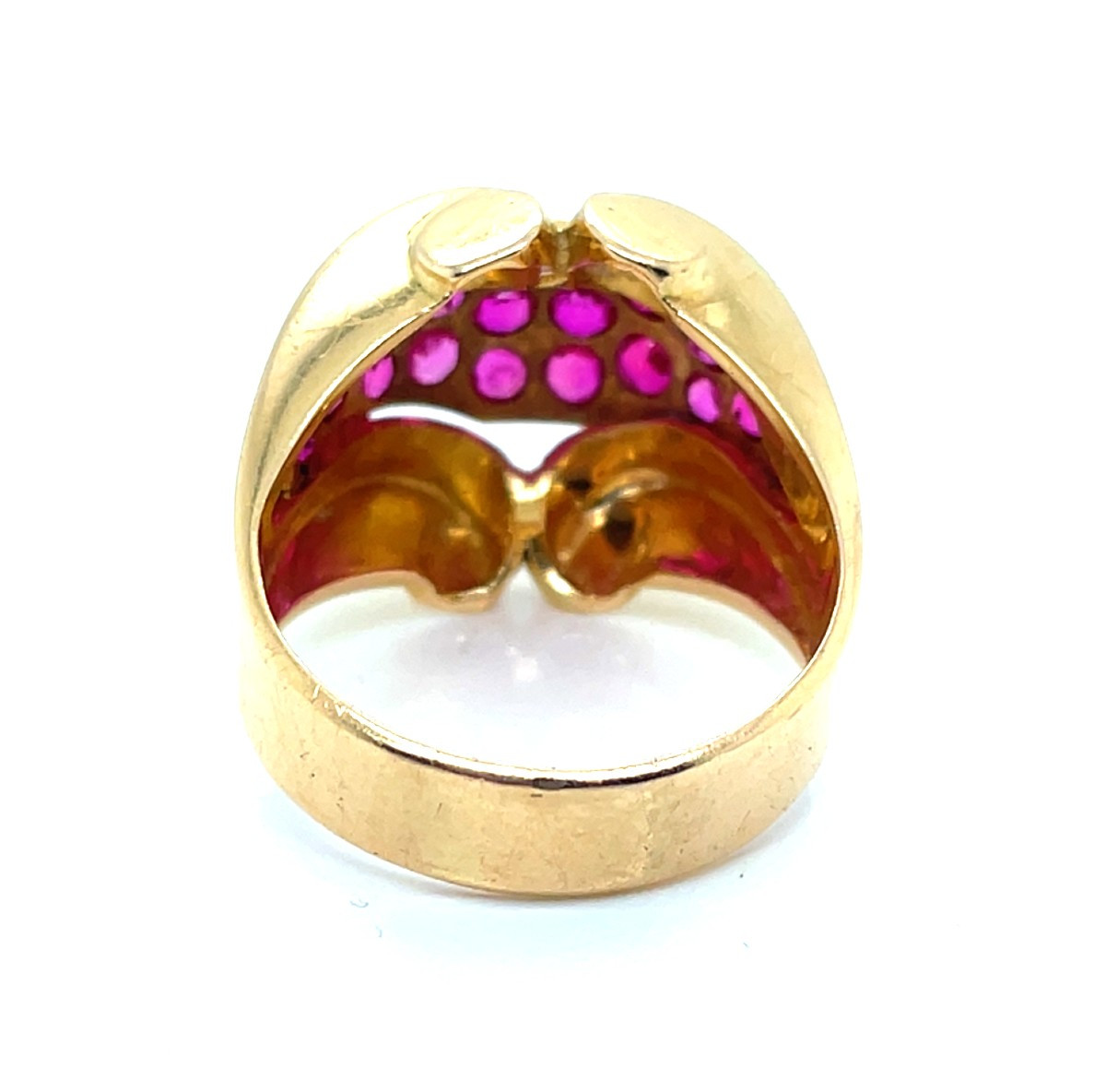 Bague Tank Or Rose Rubis-photo-3